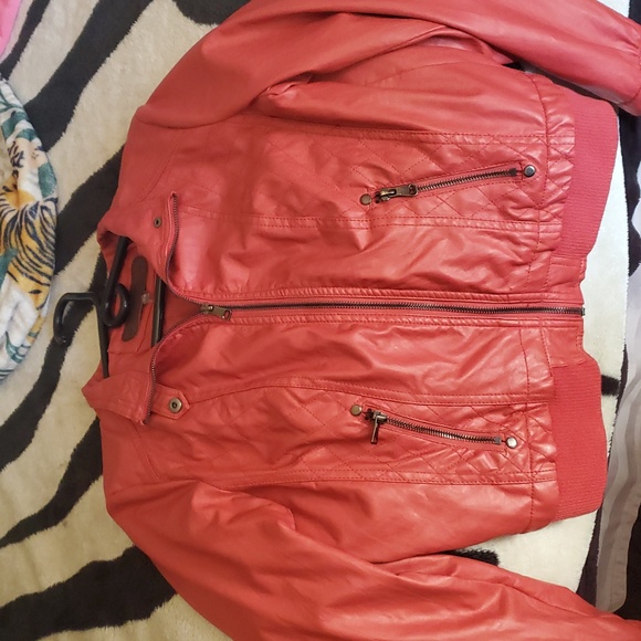 Ci Sono Women's Rust Pleather Jacket Size Large - Picture 5 of 7